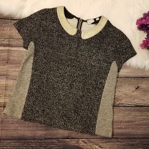 Anthropologie Gold Trimmed Collar Shirt